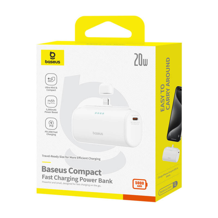 Baseus Power Bank Compact 5000mAh 20W Bianco