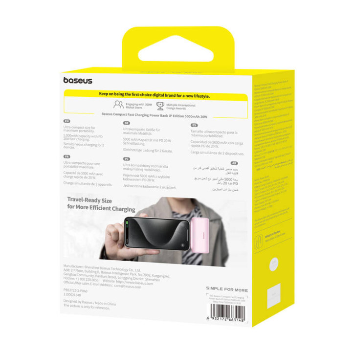 Powerbank Baseus Compact IP 5000mAh 20W Rosa