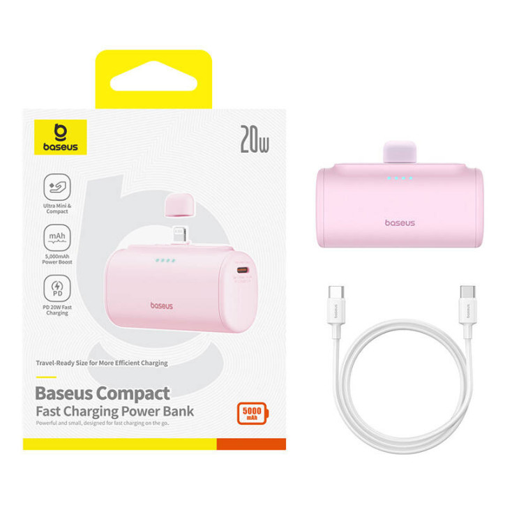 Powerbank Baseus Compact IP 5000mAh 20W Rosa