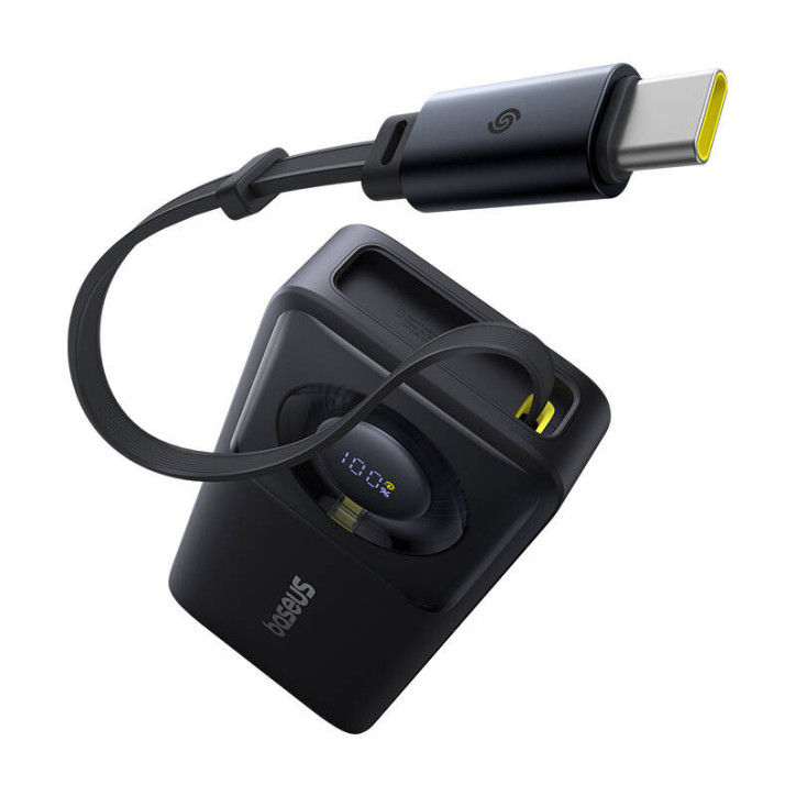 Powerbank Baseus OS Free2Pull 10000mAh 30W Nero con Cavo Integrato