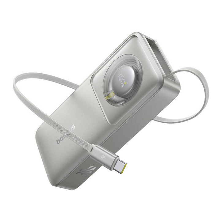 Powerbank Baseus OS Free2Pull 10000mAh 30W con cavo (Grigio)