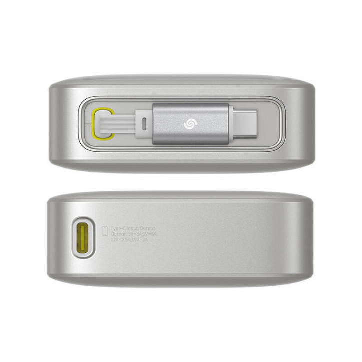 Powerbank Baseus OS Free2Pull 10000mAh 30W + cable Grigio
