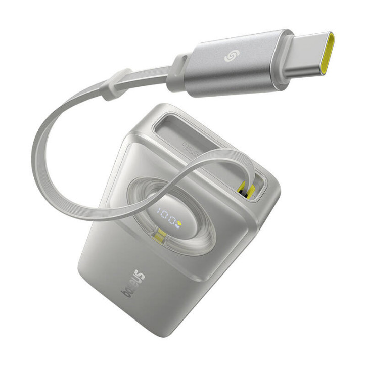 Powerbank Baseus OS Free2Pull 10000mAh 30W con cavo (Grigio)