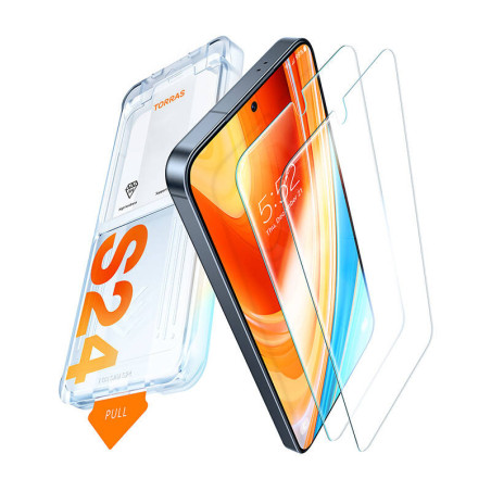 Torras Install Master Vetro Temperato per Samsung S24+ con Kit di Installazione