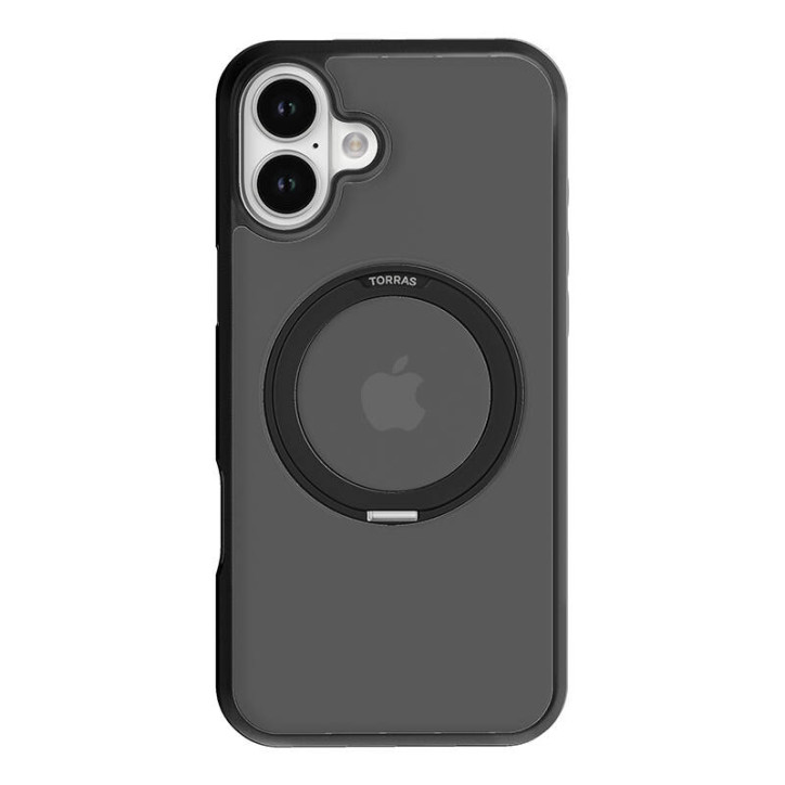 Torras Ostand Pro Case per iPhone 16 (Nero)