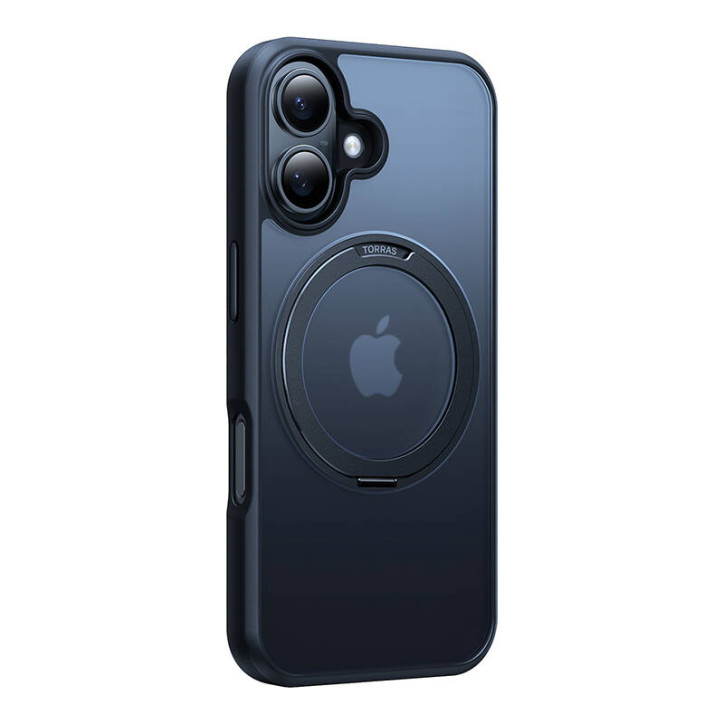 Torras Ostand Pro Case per iPhone 16 Plus (Nero)