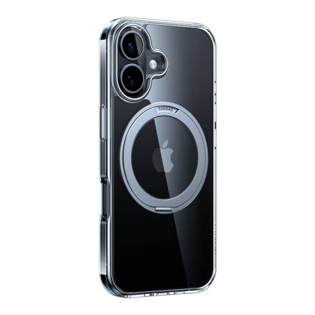 Torras Ostand Pro Cover per iPhone 16 Plus (Trasparente)