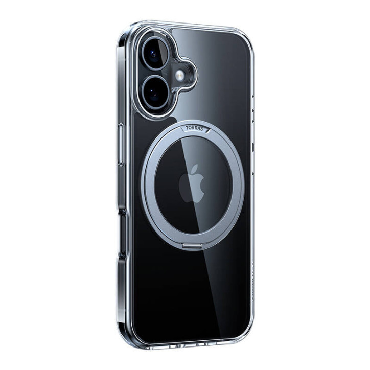 Torras Ostand Pro Case per iPhone 16 Plus (Trasparente)