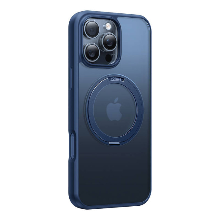 Torras Ostand Pro Custodia per iPhone 16 Pro Max Blu