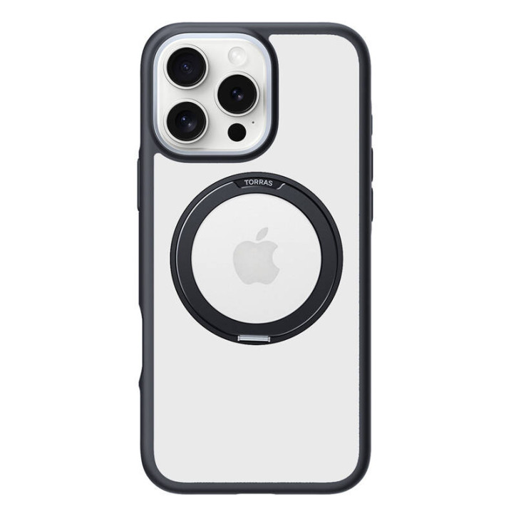 Torras Ostand R Fusion Case per iPhone 16 Pro (Nero)