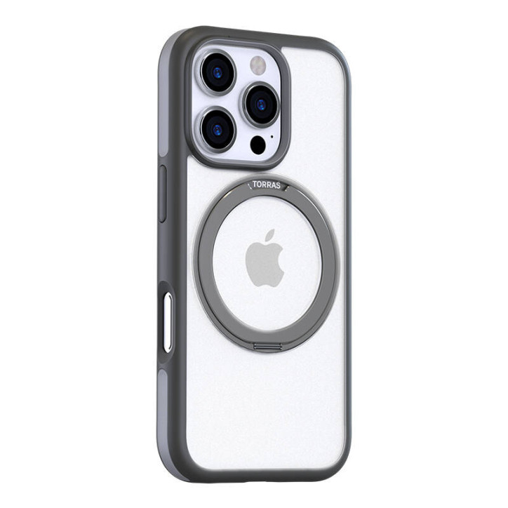 Torras Ostand R Fusion Case per iPhone 16 Pro Max (Grigio)