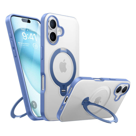 Torras Ostand Spin Case per iPhone 16 (Blu)