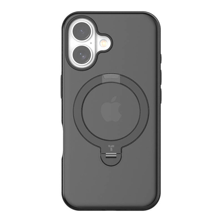Torras Ostand Spin Case per iPhone 16 Plus Nero