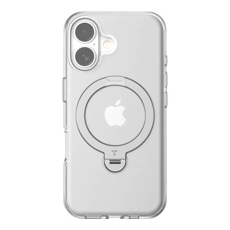 Torras Ostand Spin Case per iPhone 16 Plus Trasparente