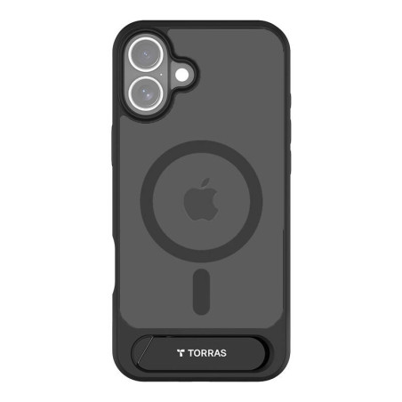 Torras Pstand Series Custodia per iPhone 16 Plus Nera