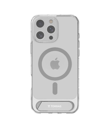 Torras Pstand Series Cover per iPhone 16 Pro (Trasparente)