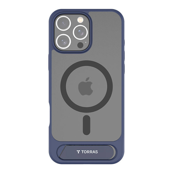 Torras Pstand Series Custodia per iPhone 16 Pro Blu