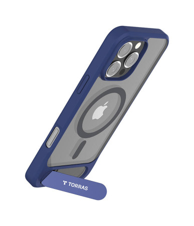 Torras Pstand Series Custodia per iPhone 16 Pro Blu