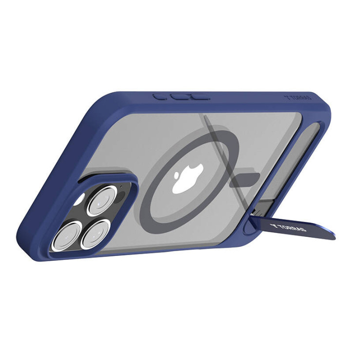Torras Pstand Series Cover per iPhone 16 Pro (Blu)