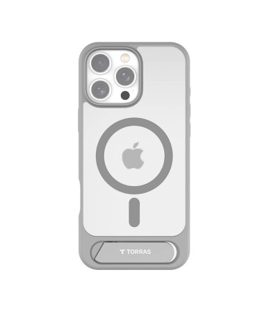 Torras Pstand Series Cover per iPhone 16 Pro Max (Grigio)