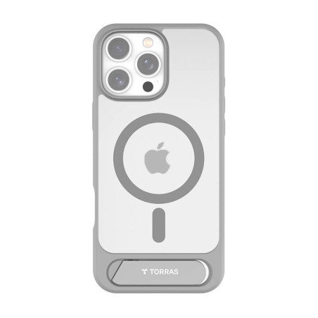Torras Pstand Series Cover per iPhone 16 Pro Max (Grigio)