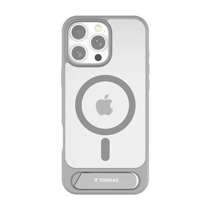 Torras Pstand Series Case per iPhone 16 Pro Max (Grigio)