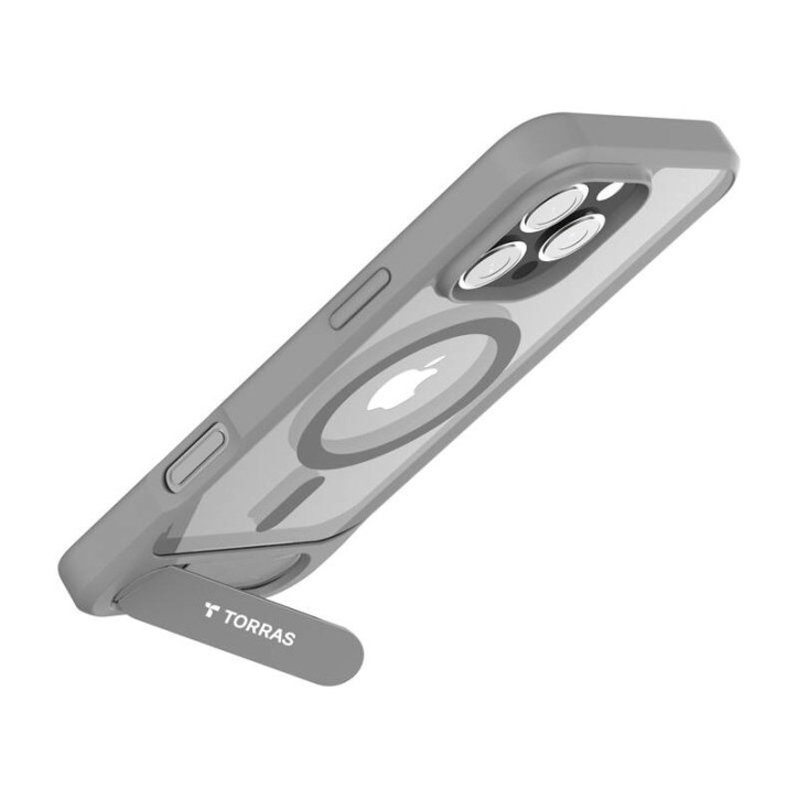 Torras Pstand Series Cover per iPhone 16 Pro Max (Grigio)
