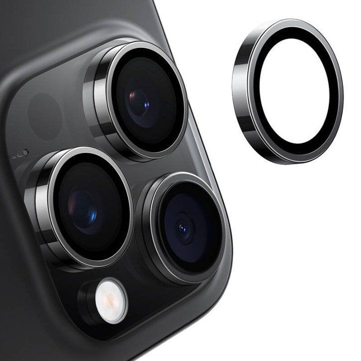 Protezione Schermo in Vetro Lensguard per iPhone 16 Pro Max (Nero)