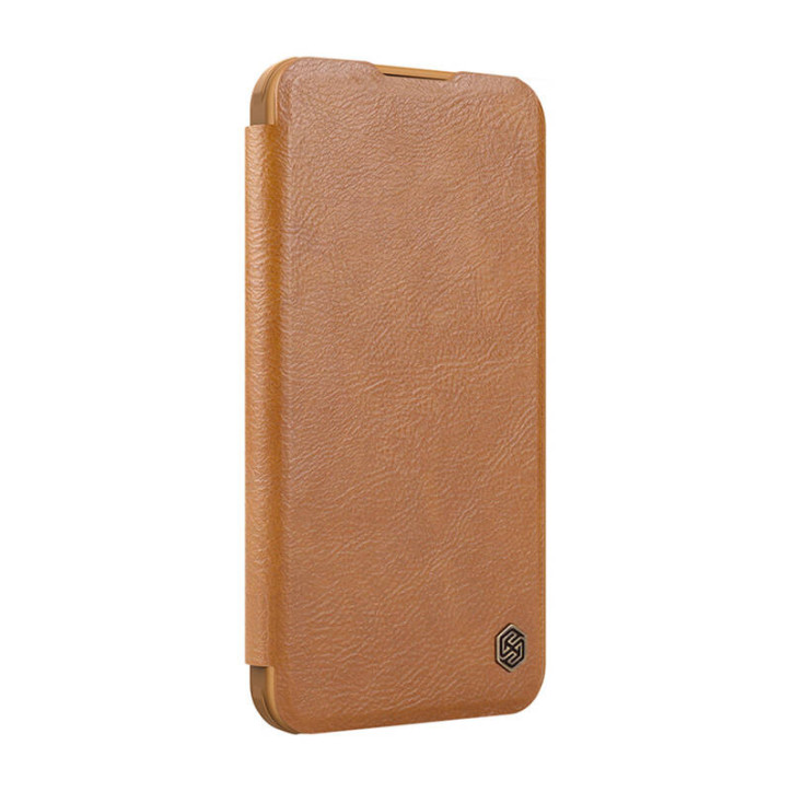 Nillkin Qin Pro Leather Custodia iPhone 16 Marrone