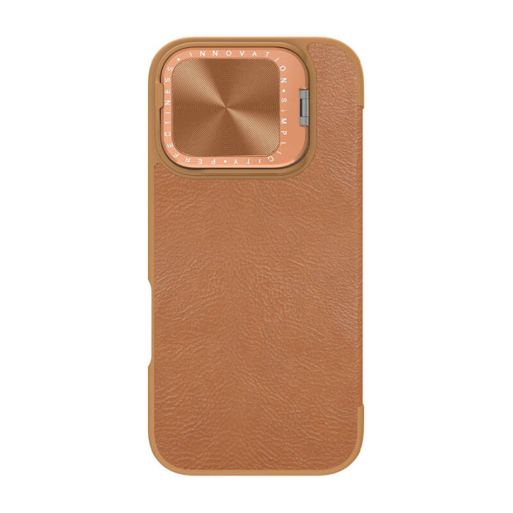 Nillkin Qin Pro Leather Custodia iPhone 16 Marrone