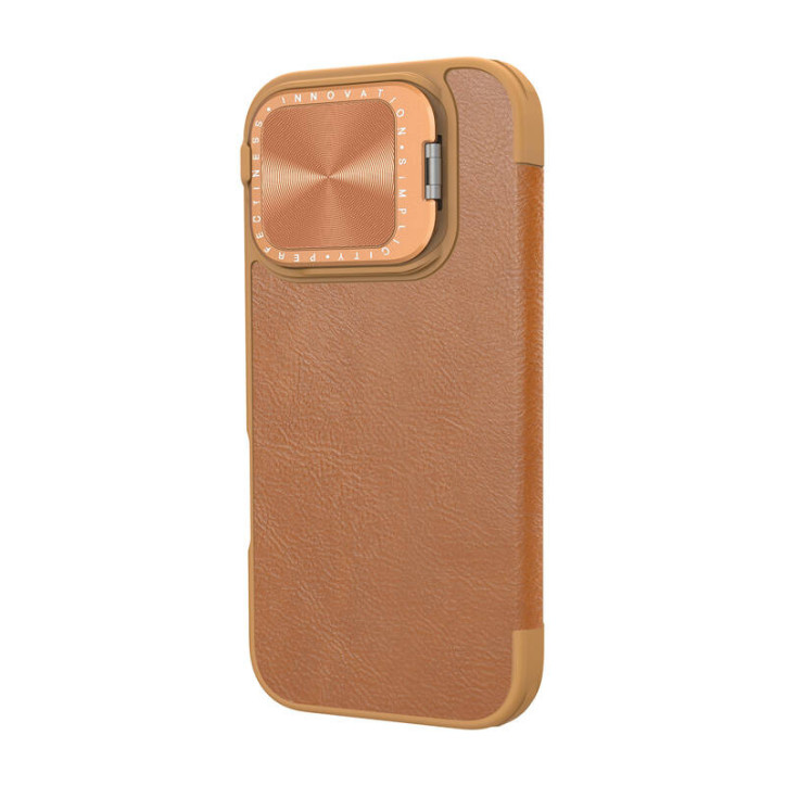 Nillkin Qin Pro Leather Custodia iPhone 16 Marrone