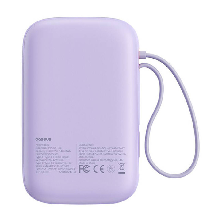 Baseus QPow 2 Powerbank 10000mAh 30W 2xUSB-C Viola