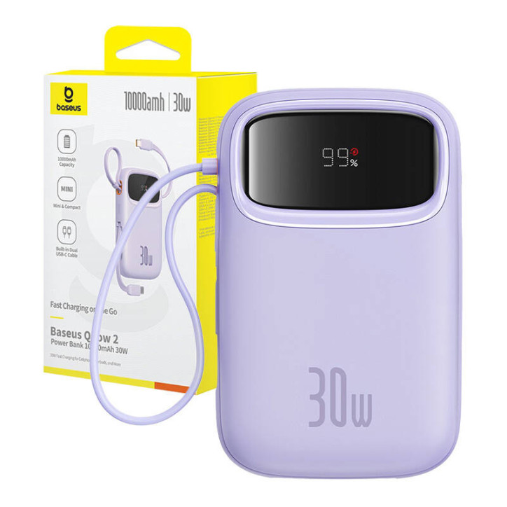 Baseus QPow 2 Powerbank 10000mAh 30W Viola 2xUSB-C