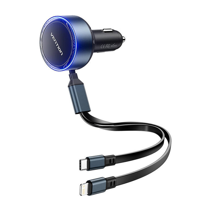 Vention FFOB0 Caricatore da Auto USB-C + Cavo USB-C/Lightning 30W