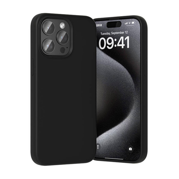 Vention KUFB0-30 Custodia in Silicone per iPhone 15 Pro Nera