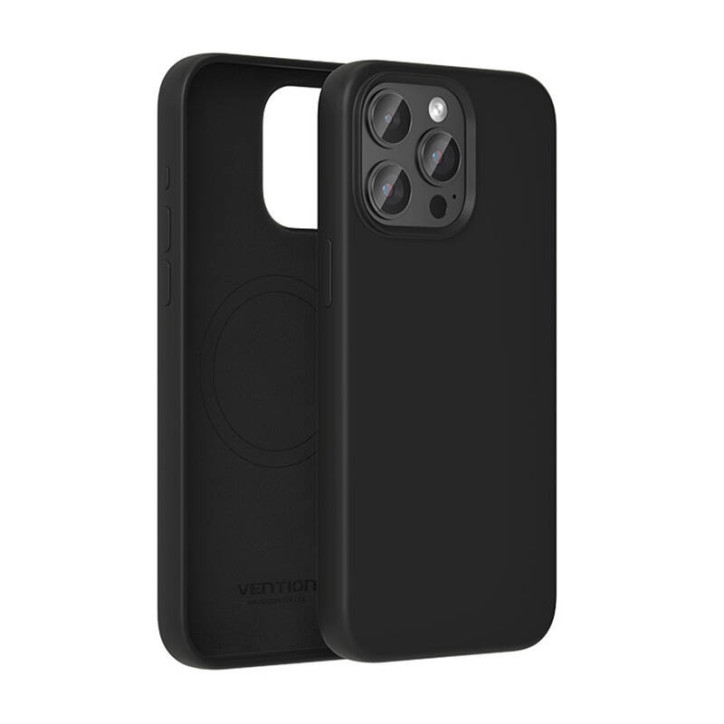 Vention KUFB0-30 Custodia in Silicone per iPhone 15 Pro Nera