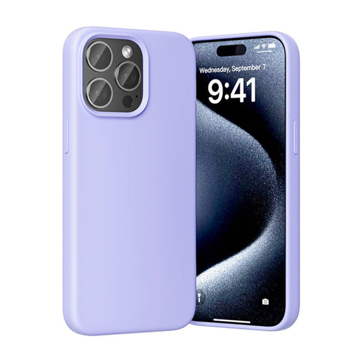 Vention KUFV0-40 Custodia in Silicone per iPhone 15 Pro Max (Viola)