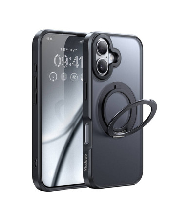 McDodo PC-4931 Custodia MagSafe per iPhone 16 Plus con Stand (Nero)