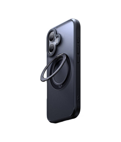 McDodo PC-4931 Cover per iPhone 16 Plus con Stand (Nero)