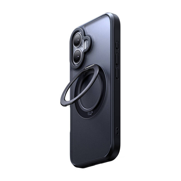 McDodo PC-4930 MagSafe case per iPhone 16 con stand (Nero)