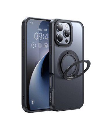 Custodia MagSafe McDodo PC-4932 per iPhone 16 Pro con stand (Nero)