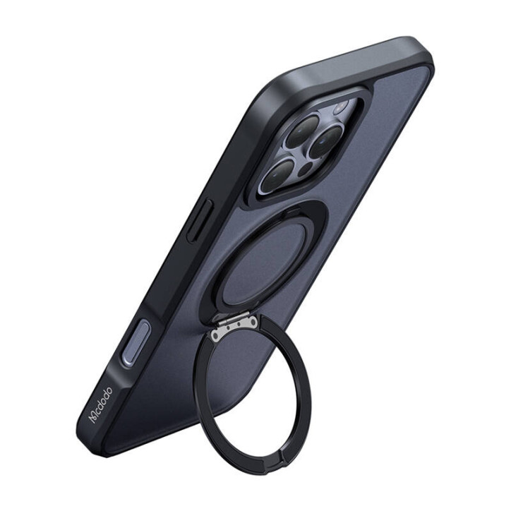 Custodia MagSafe McDodo PC-4932 per iPhone 16 Pro con stand (Nero)