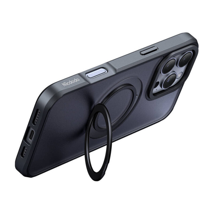 McDodo PC-4933 MagSafe case per iPhone 16 Pro Max con stand (Nero)