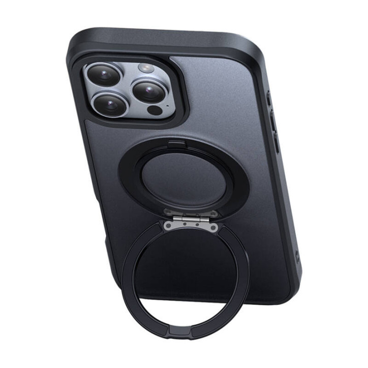 McDodo PC-4933 MagSafe case per iPhone 16 Pro Max con stand (Nero)