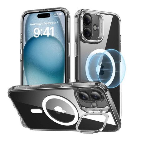 Custodia ESR Classic Hybrid (HaloLock) con stand per iPhone 16 Plus (Trasparente)