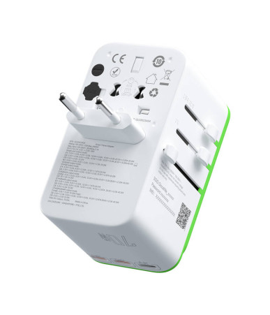 GlocalMe Roamplug Adattatore Universale con Hotspot 4G/LTE Wi-Fi Cloud SIM Bianco