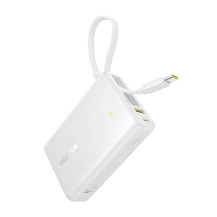 Powerbank Baseus PicoGo 10000mAh 45W Bianco con Display Digitale