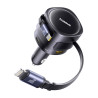 Baseus Enjoyment Max car charger with USB-C+Lightning cables and USB-A+USB-C ports 90W Black