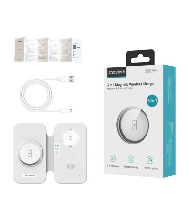 Choetech T616-F Caricatore Induttivo 3-in-1 Bianco