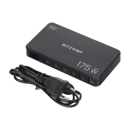 Blitzwolf BW-S30 Stazione di Ricarica 6-in-1 175W 4xUSB-C + 2xUSB-A Nero